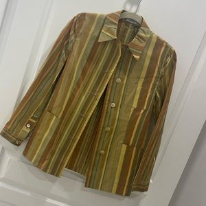 Brioni Silk Stripe Lightweight Summerweight Warm Tonal Jacket